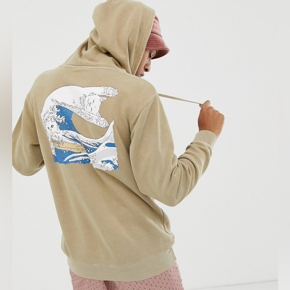 RIPNDIP Great Wave Nerm Hoodie – Cream Beige, Iconic Graphic, Streetwear Size S - Picture 1 of 8